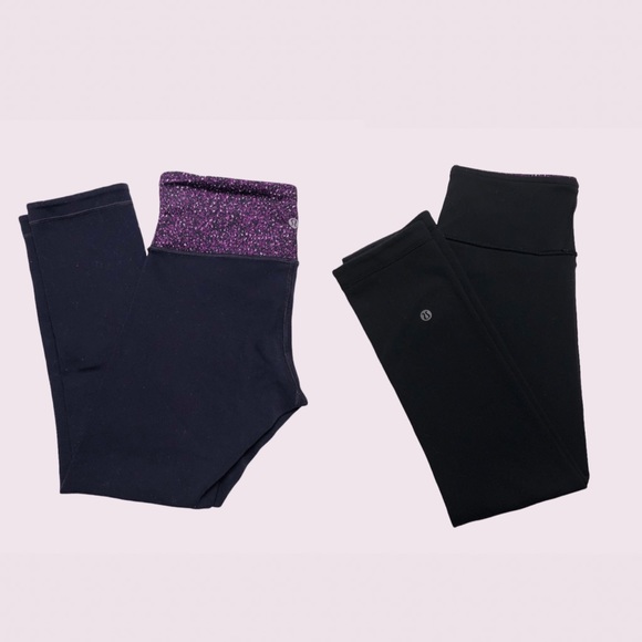 Lululemon Rare Reversible Purple/Black Cropped Leggings💜🖤! - Picture 7 of 7